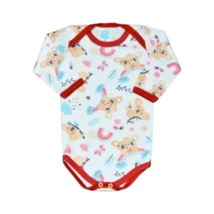 Body Ribana Canelada Estampada Longo