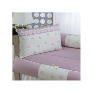 Kit Berço Meia Trança Floral Lilás(10 Peças)