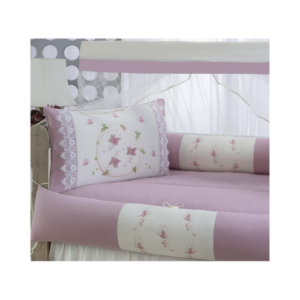 Kit Berço Meia Trança Borboletas Lilás (10 Peças)