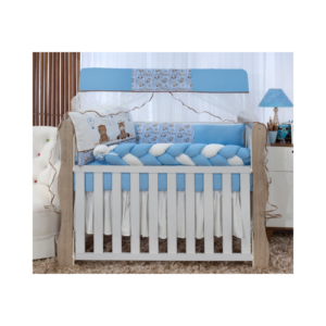 Kit Berço Meia Trança Forrest Azul (10 Peças)