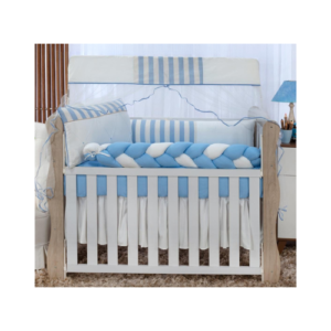Kit Berço Meia Trança Ternura Azul (10 Peças)