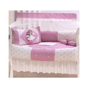 Kit Berço Super Luxo Helena Rosé (10 peças)