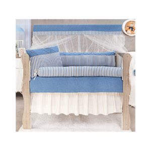 Kit Berço Super Luxo Nobreza Azul Bebê (10 peças)