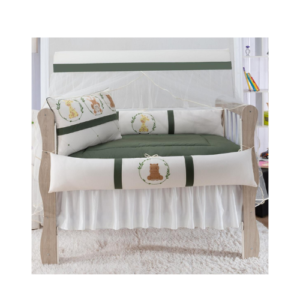Kit Berço Super Luxo Floresta  Verde Oliva  (10 peças)