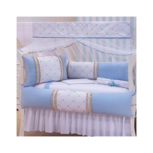 Kit Berço Super Luxo Império Azul Bebê  (10 peças)
