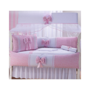 Kit Berço Super Luxo Esplendor Rosé (10 peças)
