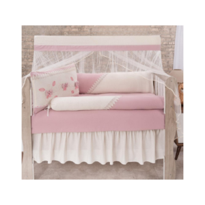 Kit Berço Super Luxo Enlace Rosé (10 peças)